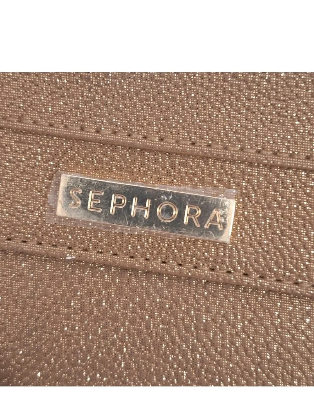 Sephora Collection Cosmetic Brush Holder Gold Glitter Shimmer Travel Case